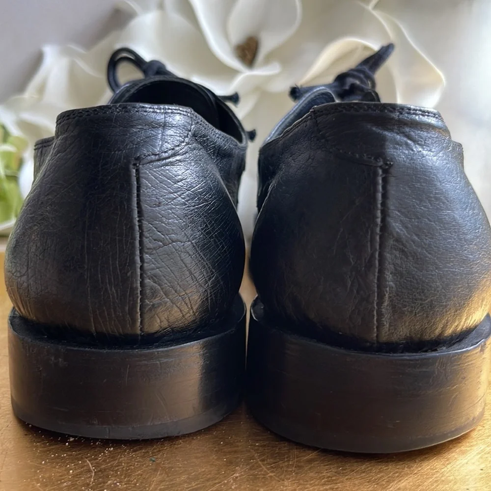 EXOTIC Genuine Ostrich Max Leather USA Cap Toe Oxfords in Black